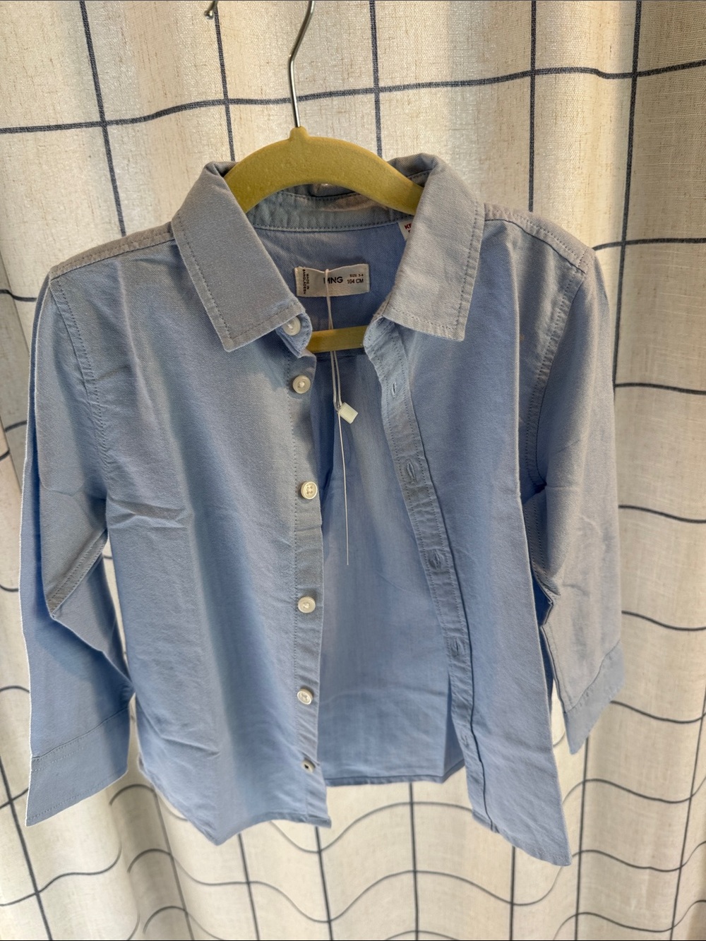 Mango Kids Light Blue Button-Down Shirt